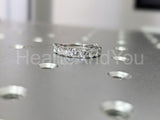2.1ct Round Cut Moissanite Stackable Half Eternity Band 14k White Gold Plated