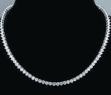 25Ct Round Cut Sparkle VVS1/D Diamond Tennis Necklace Solid 14K White Gold Over