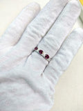 2.5ct Wedding Band Oval Cut Pink Ruby Stylish Three Stone 14k White Gold Finish