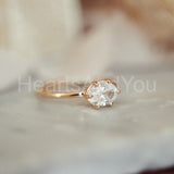 0.4ct Oval Simulated Diamond Solitaire Engagement Ring 14k Yellow Gold Plated