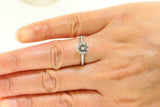 2ct Round Cut Diamond Engagement Ring Bridal Set 14k White Gold Over with Accent