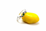 0.2ct Engagement Ring Round Cut Green Peridot Solitaire 14k White Gold Finish