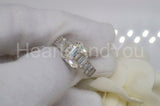 2.3ct Emerald Simulated Diamond Cocktail Engagement Ring 14k White Gold Plated