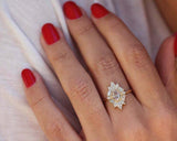 2.5ct Oval Diamond Engagement Ring Art Deco Vintage Inspired 14k YellowGold Over