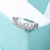 Princess Crown Tiara Engagement Ring 1.2ct Round Cut Diamond 14k White Gold Over