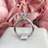 0.55ct Round Cut Moissanite Solitaire Engagement Ring 14k White Gold Plated