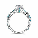 2ct Round Cut VVS1 Diamond Leaf Solitaire Engagement Ring 14k White Gold Finish