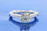 1.4ct Round Cut Diamond Solitaire with Accents Filigree Ring 14k White Gold Over