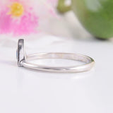 0.5ct Trillion Cut Blue Sapphire Engagement Ring Solitaire 14k White Gold Finish