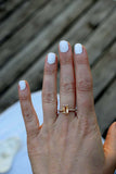 1.2ct Engagement Ring Radiant Yellow Citrine Diamond Accent 14k Yellow Gold Over