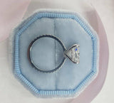 2ct Cushion Cut Diamond Accent Band Solitaire Engaged Ring 14k White Gold Finish