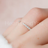 0.1ct Round Cut Moissanite Minimalist Women Wedding Band 14k Yellow Gold Plated