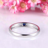 0.2ct Round Blue Sapphire Engagement Ring Solitaire Promise 14k White Gold Over