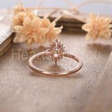1ct Oval Cut Simulated Peach Morganite Solitaire Halo Ring 14k Rose Gold Plated