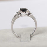 2ct Oval Cut Black Diamond Engagement Ring Halo Split Shank 14k WhiteGold Finish