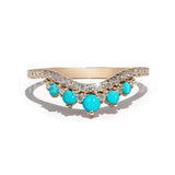0.5ct Round Cut Simulated Turquoise Curved Stacking Band 14k Yellow Gold Plated