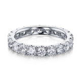 2.1ct Round Cut Moissanite Stackable Eternity Wedding Band 14k White Gold Plated