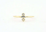 0.3ct Engagement Ring Baguette Diamond Trilogy Minimalist 14k Yellow Gold Finish