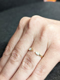 0.3ct Pear Cut Simulated Diamond Two Stone Open Ring 14k Yellow Gold Plated