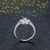 1.6ct Round Cut Diamond Engagement Ring 14k White Gold Finish Flower Solitaire