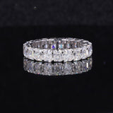2.2ct Radiant Simulated Diamond Iced Eternity Wedding Band 14k White Gold Plated
