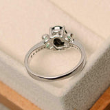 1.2ct Engagement Ring Oval Cut Diamond Milgrain Round Accent 14k White Gold Over