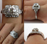4Ct Round Cut Diamond Edwardian Vintage Antique Women Ring 14K White Gold Finish
