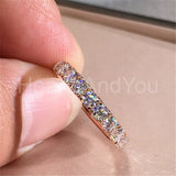 0.25ct Round Cut Moissanite Half Eternity Wedding Band 14k Rose Gold Plated
