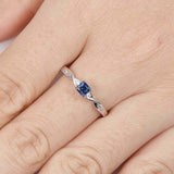 0.35ct Princess Blue Sapphire Anniversary Wedding Ring Band 14k White Gold Over