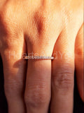 0.25ct Round Cut Moissanite Minimalist Women Wedding Band 14k White Gold Plated