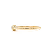 0.3ct Round Cut Moissanite Minimalist Engagement Ring 14k Yellow Gold Plated