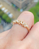 0.5ct Marquise Cut Simulated Diamond Cluster Wedding Band 14k Yellow Gold Plated