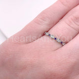 0.35ct Round Cut Moissanite Half Eternity Wedding Band 14k White Gold Plated