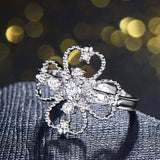 1.2ct Round Cut Diamond Engagement Ring Clover Leaf Fancy 14k White Gold Finish
