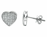 0.35ct Round Cut VVS1D Diamond Heart Shaped Stud Earrings 14k White Gold Finish