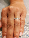0.3ct Round Cut Moissanite Infinity Eternity Wedding Band 14k White Gold Plated