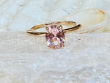 1ct Oval Cut Simulated Morganite Solitaire Engagement Ring 14k YellowGold Plated