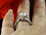 1.1ct Round Cut Diamond Twisted Solitaire Engagement Ring 14k White Gold Finish