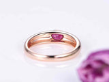 0.5ct Oval Cut Pink Ruby Engagement Ring Bezel Set Solitaire 14k RoseGold Finish