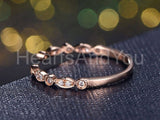 0.2ct Round Cut Moissanite Stackable Open Cuff Wedding Band 14k Rose Gold Plated