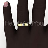 0.1ct Round Cut Moissanite Two Stone Tension Set Wed Band 14k Yellow Gold Plated