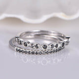 Half Eternity Bridal Set Engagement Ring 1ct Round Diamond 14k White Gold Finish