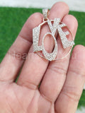 2ct Round Cut Moissanite Love Valentine Pendant 14k Rose Gold Plated NO CHAIN