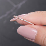 0.2ct Round Cut Moissanite Minimalist Women Wedding Band 14k Rose Gold Plated