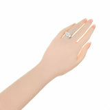 4ct Oval Cut Diamond Solitaire with Accents Trilogy Ring 14k White Gold Finish