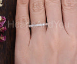 0.5ct Baguette Simulated Diamond Minimalist Wedding Band 14k White Gold Plated