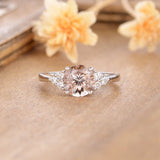 1ct Round Cut Simulated Morganite Petite Engagement Ring 14k Rose Gold Plated
