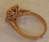 Milgrain Floral Dual Halo Engagement Ring 3.5ct Round Diamond 14k Rose Gold Over