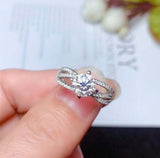 2.2ct Engagement Ring Round Cut Diamond Split Shank 14k White Gold Finish