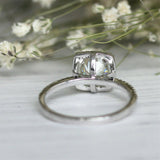 3Ct Cushion Cut DVVS1 Diamond Accents Halo Engagement Ring 14K White Gold Finish
